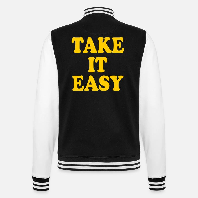 Take it easy - College Sweat Jacket - black/white