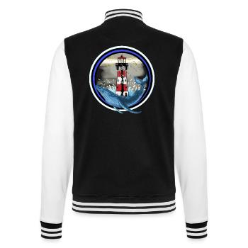 Mammifères marins Poissons Baleine Phare Mer Côte Ahoy - Veste Teddy - noir/blanc - Dos - Marisol (170cm)