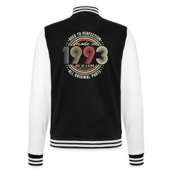 1993 né vintage Retro 30ème anniversaire - Veste Teddy - noir/blanc - Dos - Marisol (170cm)