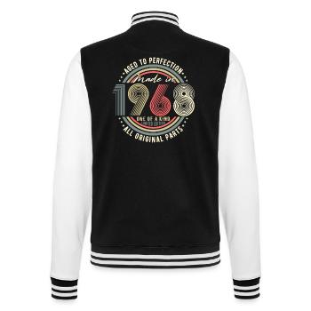1968 né Vintage Retro 55e anniversaire - Veste Teddy - noir/blanc - Dos - Marisol (170cm)