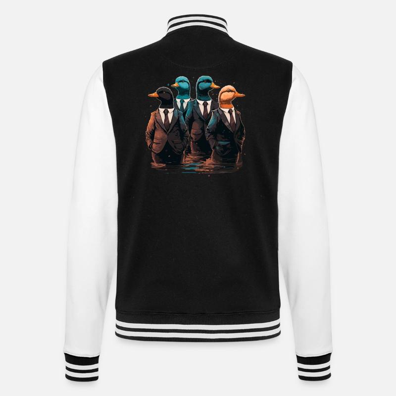 Funny Ducks in Suits - College Sweat Jacket - black/white