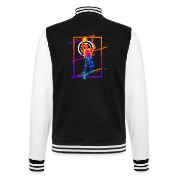 Basketball Basketballspieler Spieler Vintage Bunt - College-Sweatjacke - Schwarz/Weiß - Hinten - Marisol (170cm)