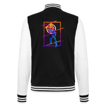 Baseball Joueur De Baseball Joueur Vintage Coloré - Veste Teddy - noir/blanc - Dos - Marisol (170cm)