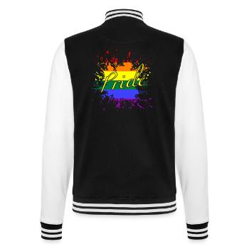 LGBTQ CSD PRIDE MONTH REGENBOGEN SPLASH - College-Sweatjacke - Schwarz/Weiß - Hinten - Marisol (170cm)