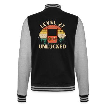 Level 27 freigeschaltet - College-Sweatjacke - Schwarz/Grau meliert - Hinten - Marisol (170cm)