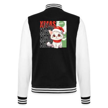 Cat Christmas Merry Meowy Catmas Ugly Cute - College Sweat Jacket - black/white - Back - Marisol (170cm)