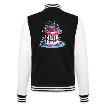 Cake cake baking baker baking queen baking fairy - College Sweat Jacket - black/white - Back - Marisol (170cm)