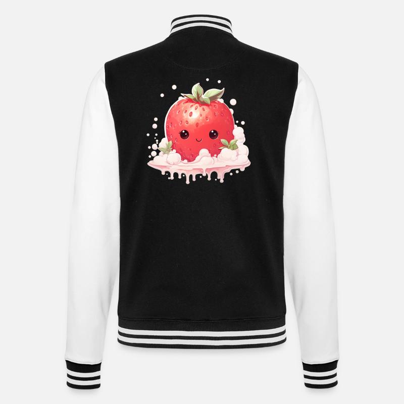 Fraise Kawaii - Veste Teddy - noir/blanc