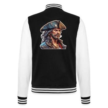 Pirat / Ahoi / Anker / Kapitän / Totenkopf / Rum - College-Sweatjacke - Schwarz/Weiß - Hinten - Marisol (170cm)