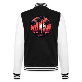 Beach / Island / Vacation / Summer / Sun / Sea - College Sweat Jacket - black/white - Back - Marisol (170cm)