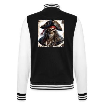 Pirat / Ahoi / Anker / Kapitän / Totenkopf / Rum - College-Sweatjacke - Schwarz/Weiß - Hinten - Marisol (170cm)