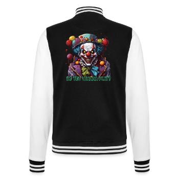 Clown / Zirkus / Fasching / Karneval / verspielt - College-Sweatjacke - Schwarz/Weiß - Hinten - Marisol (170cm)