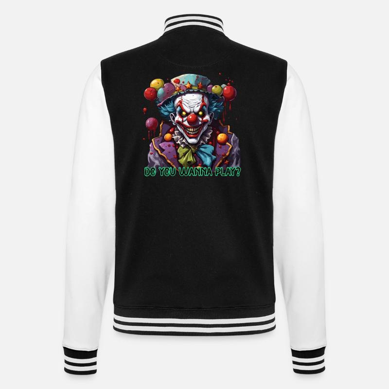 Clown / Cirque / Carnaval / Carnaval / Ludique - Veste Teddy - noir/blanc