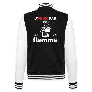 J'Peux pas j'ai la flemme - Veste Teddy - noir/blanc - Dos - Marisol (170cm)