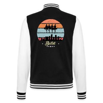 Ballet Dancing Vintage Retro Sport Sunset - College Sweat Jacket - black/white - Back - Marisol (170cm)