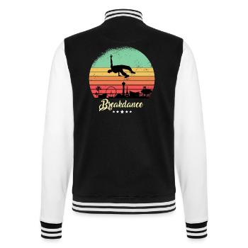 Breakdance Dancing Vintage Retro Sunset - College Sweat Jacket - black/white - Back - Marisol (170cm)