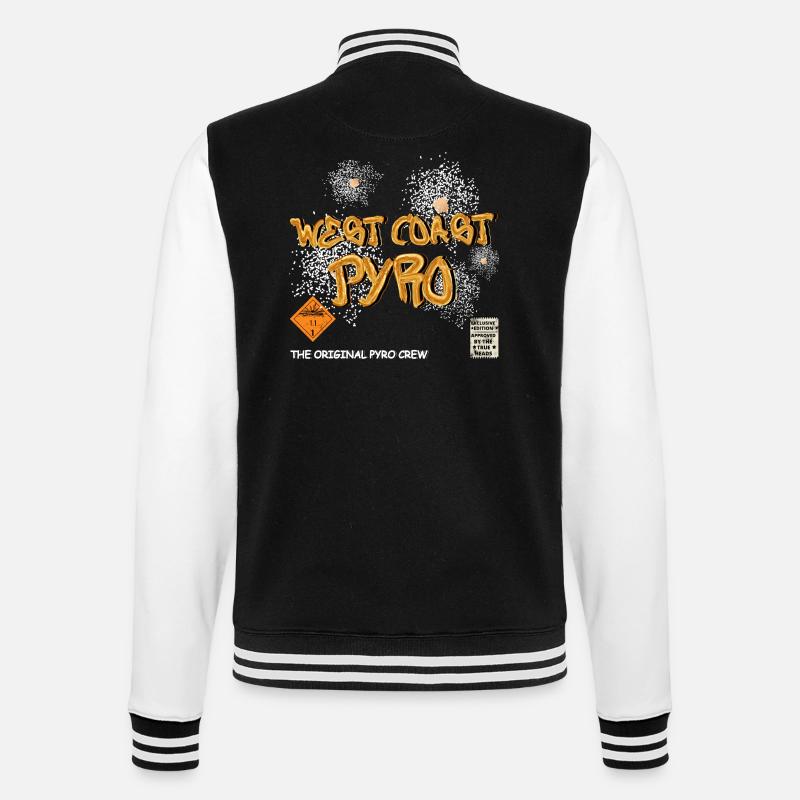 West Coast Pyro - College-Sweatjacke - Schwarz/Weiß