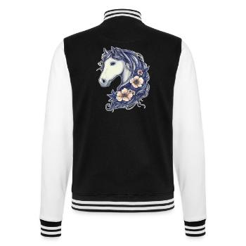 Süßes Pferd - College-Sweatjacke - Schwarz/Weiß - Hinten - Marisol (170cm)