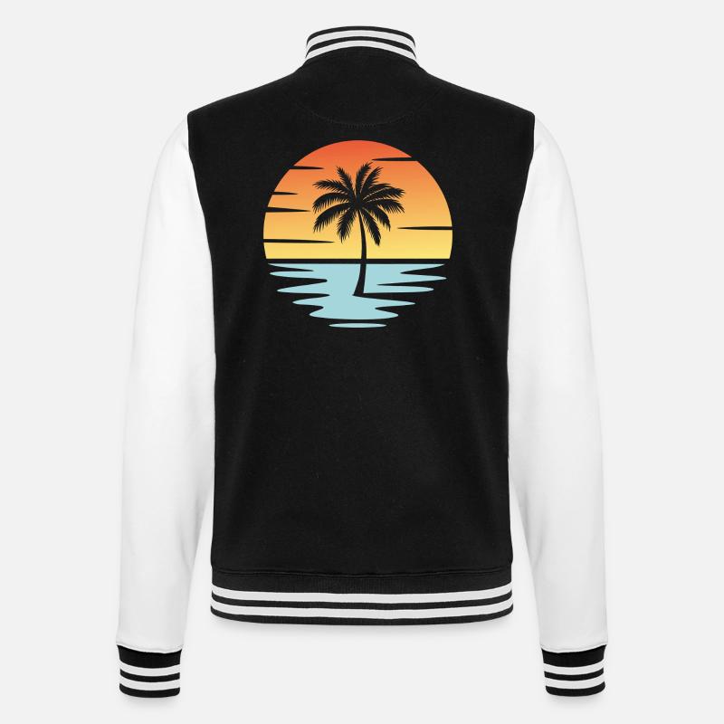Beach Sunset - College Sweat Jacket - black/white