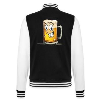 Bière Drôle Chope de bière Rire Boire de l’alcool Humour - Veste Teddy - noir/blanc - Dos - Marisol (170cm)