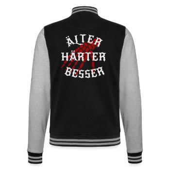Älter, Härter, Besser - College-Sweatjacke - Schwarz/Grau meliert - Hinten - Marisol (170cm)