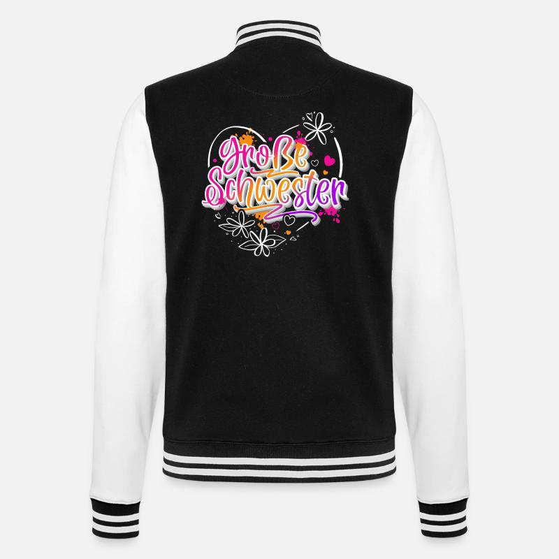 Große Schwester - College-Sweatjacke - Schwarz/Weiß