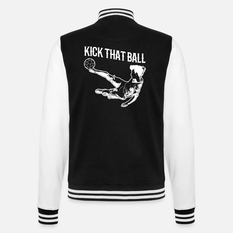 Schieß den Ball - College-Sweatjacke - Schwarz/Weiß