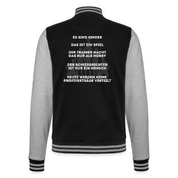 Fußball Regeln auf Fußballplatz für Eltern - College-Sweatjacke - Schwarz/Grau meliert - Hinten - Marisol (170cm)
