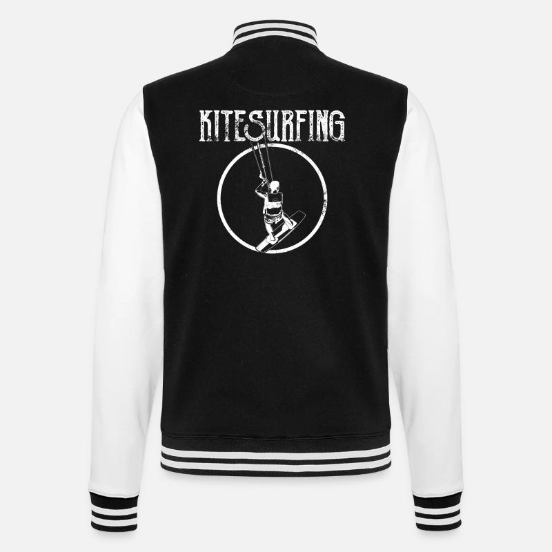 Kitesurfing - College-Sweatjacke - Schwarz/Weiß