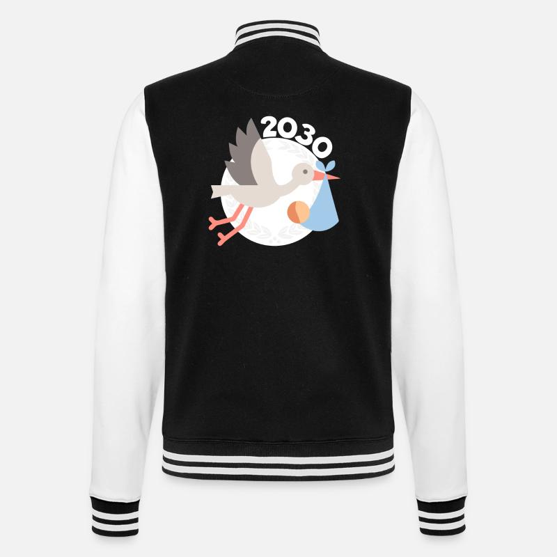 Cigogne avec bébé 2030 - Veste Teddy - noir/blanc