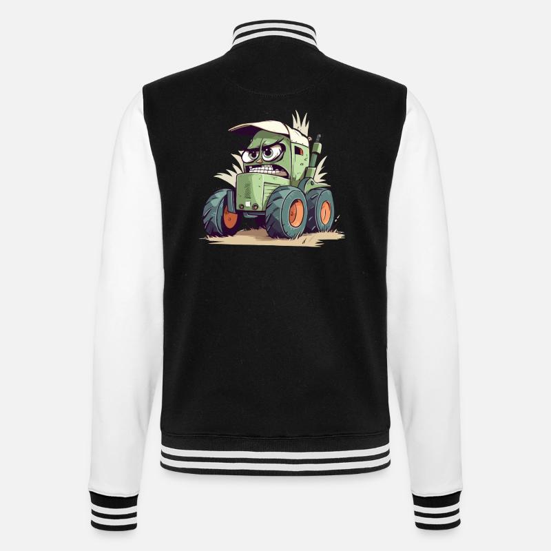 Kanzy der wütende Traktor - College-Sweatjacke - Schwarz/Weiß