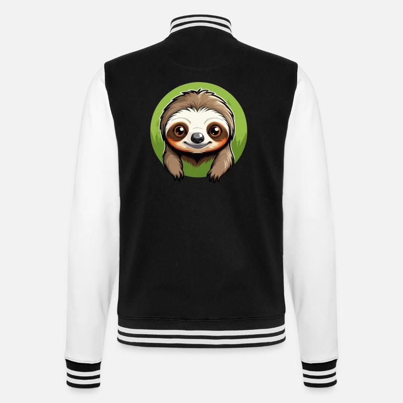 Lazy Tree Sloth - College Sweat Jacket - black/white