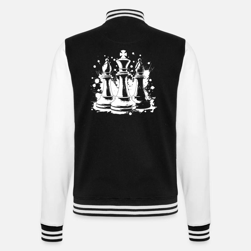 Fou et roi des échecs - Veste Teddy - noir/blanc