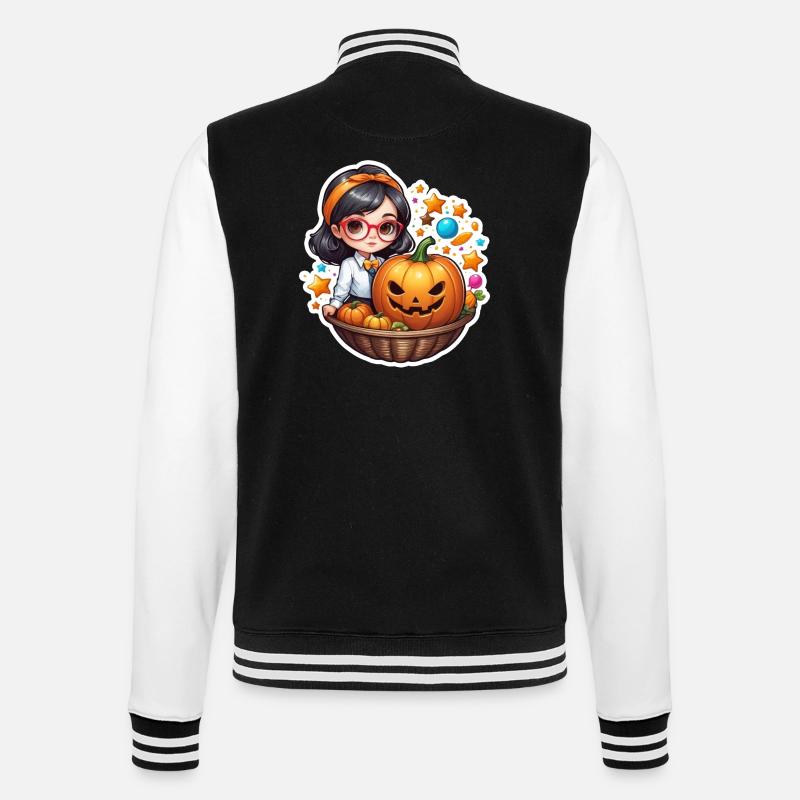 Filles Halloween Citrouille Panier - Veste Teddy - noir/blanc