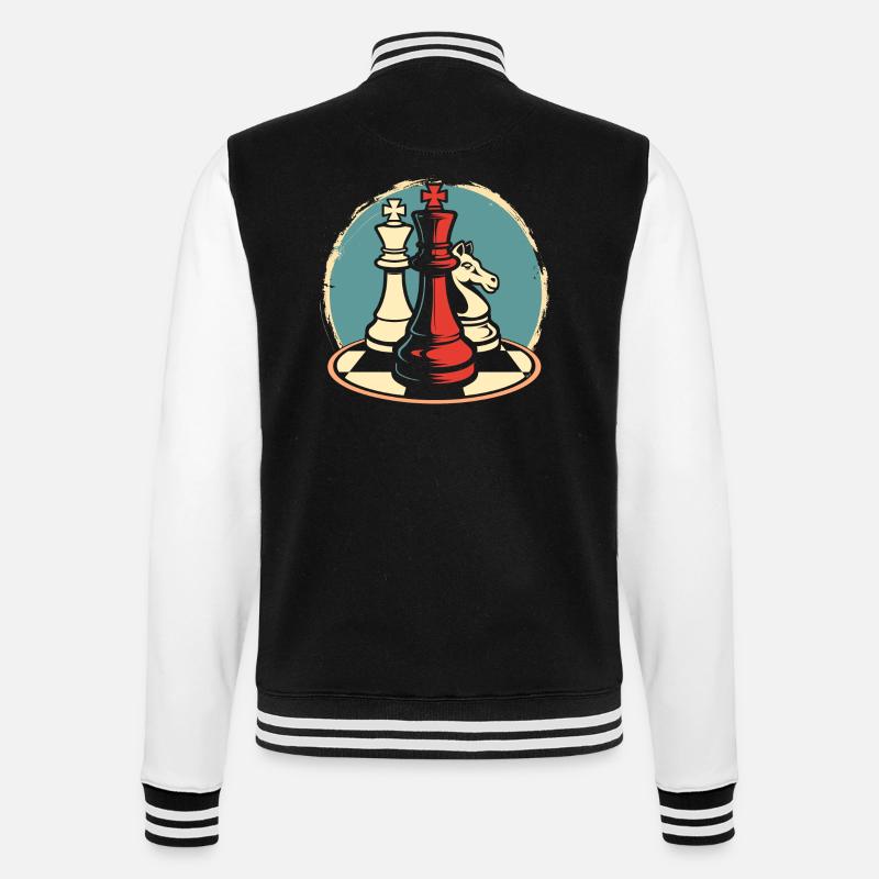 Graphiques de pièces d’échecs - Veste Teddy - noir/blanc