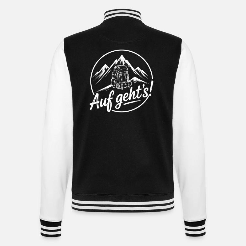 Auf geht's Bergabenteuer - College-Sweatjacke - Schwarz/Weiß