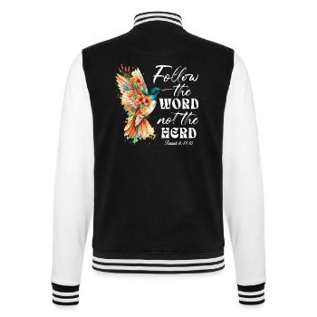 Suivez Le Mot Pas Le Troupeau Colibri - Veste Teddy - noir/blanc - Dos - Marisol (170cm)