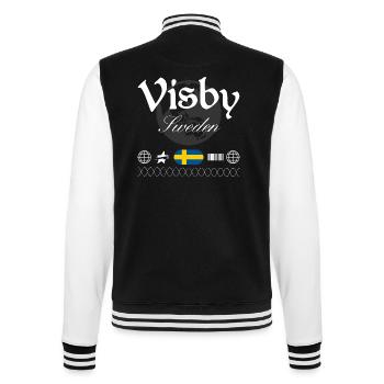 Souvenir de voyage Visby Sweden Streetwear - Veste Teddy - noir/blanc - Dos - Marisol (170cm)