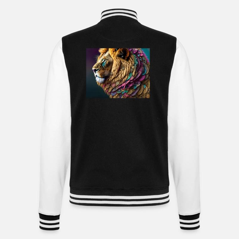 Lion - College Sweat Jacket - black/white