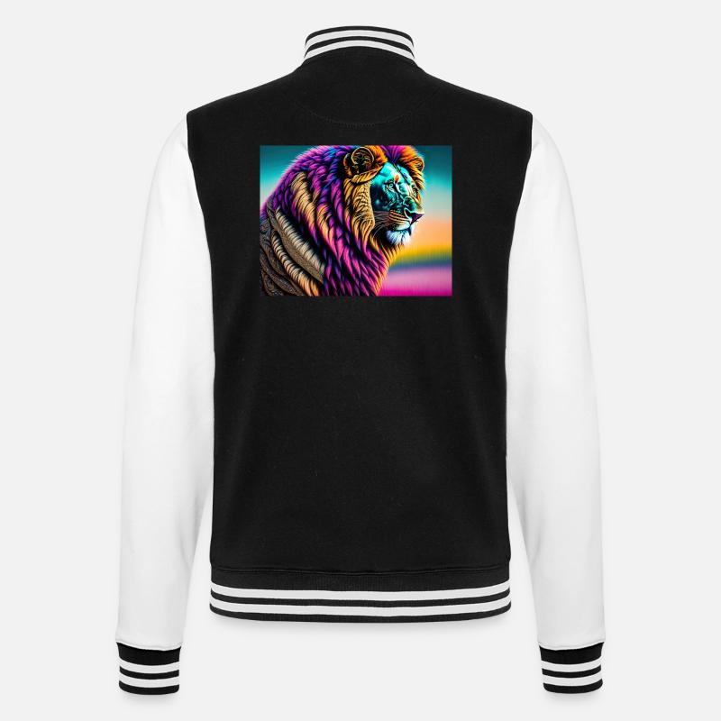 Lion - College Sweat Jacket - black/white