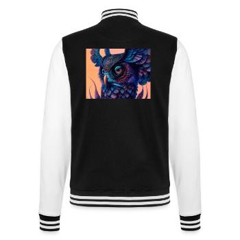 Eule - College-Sweatjacke - Schwarz/Weiß - Hinten - Marisol (170cm)