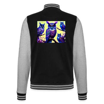 Eule - College-Sweatjacke - Schwarz/Grau meliert - Hinten - Marisol (170cm)