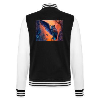 Eule - College-Sweatjacke - Schwarz/Weiß - Hinten - Marisol (170cm)