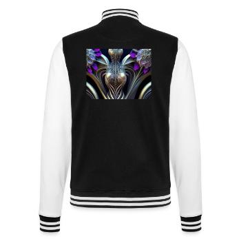 Abstrakt Weiblich - College-Sweatjacke - Schwarz/Weiß - Hinten - Marisol (170cm)
