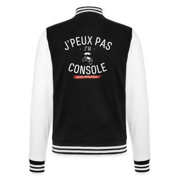 J'Peux Pas J'Ai Console Avec Mon Papa - Veste Teddy - noir/blanc - Dos - Marisol (170cm)