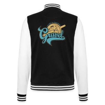 Gravel - eat hills for breakfast - College-Sweatjacke - Schwarz/Weiß - Hinten - Marisol (170cm)