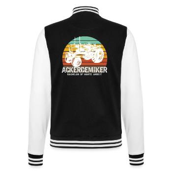 Bauer Geschenk Traktor Bachelor of harte Arbeit - College-Sweatjacke - Schwarz/Weiß - Hinten - Marisol (170cm)