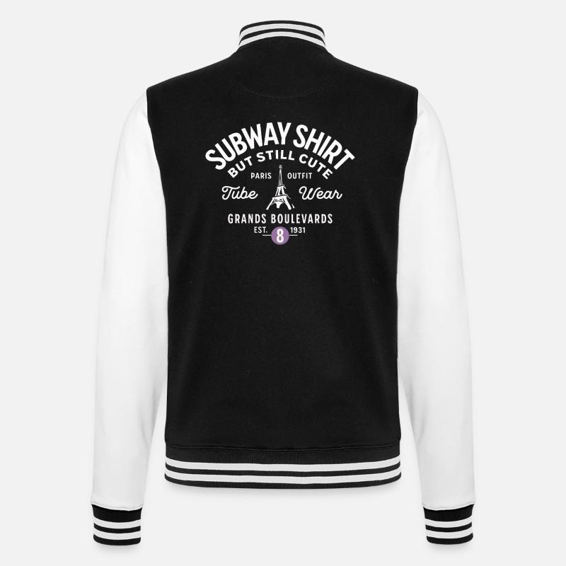 Paris subway shirt Grands Boulevards - Veste Teddy - noir/blanc