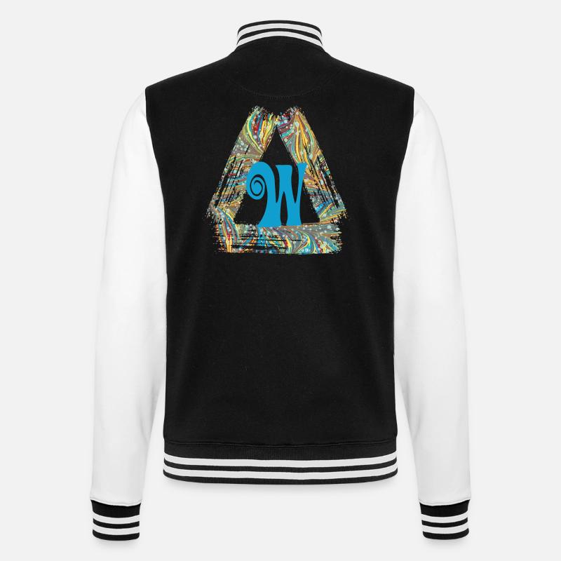 e 201 w - College-Sweatjacke - Schwarz/Weiß