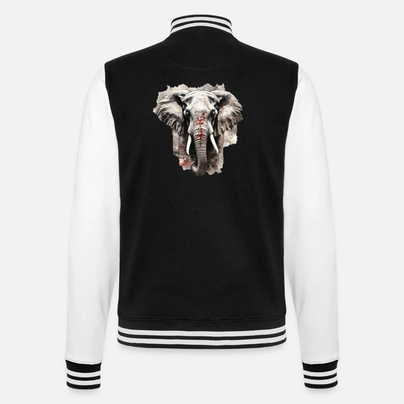 Elephant - College Sweat Jacket - black/white